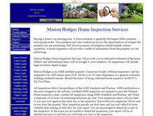 Tablet Screenshot of marionhodgeshomeinspectionservices.com